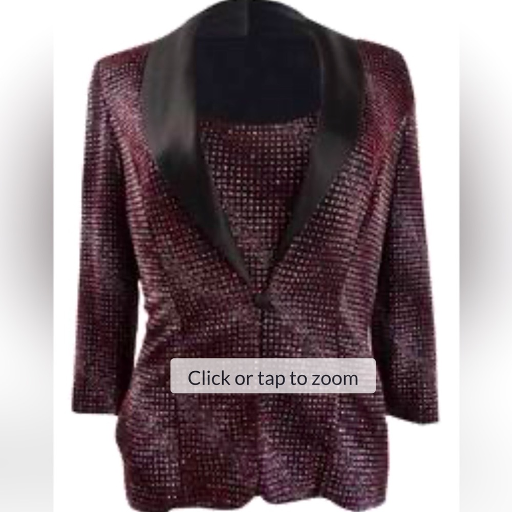 COPY - Alex evening womens printed satin collar twin set